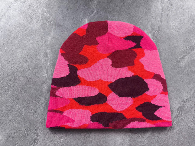 AMITY Cursive “Scarlet Camo” Beanie